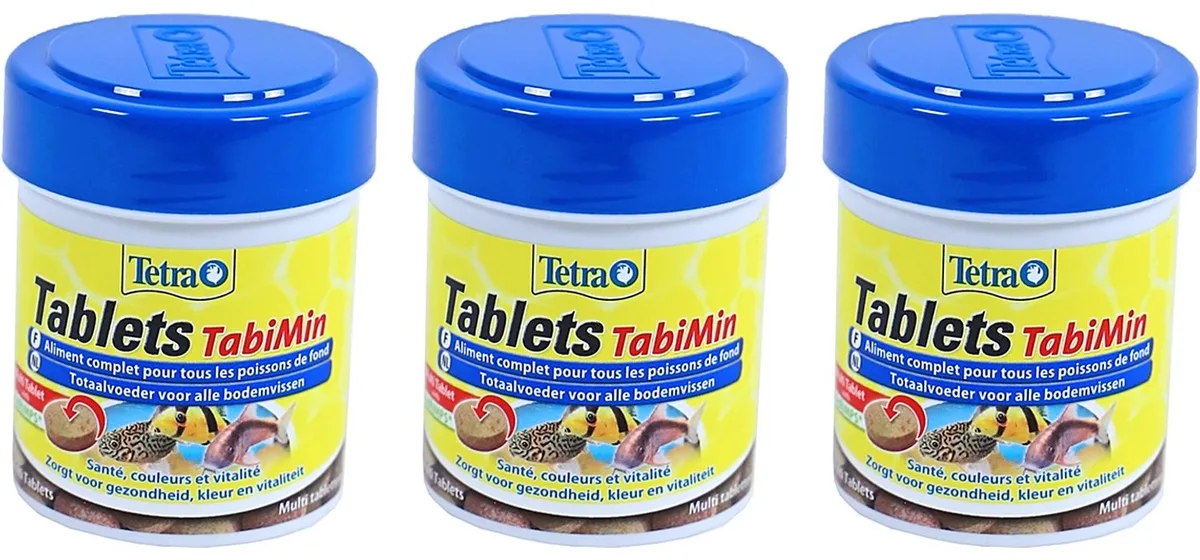 Tabimin Tabletten - Bodemvoeding voor Siervissen - 3 verpakkingen van 120 stuks - Multipack van Tetra – productfoto