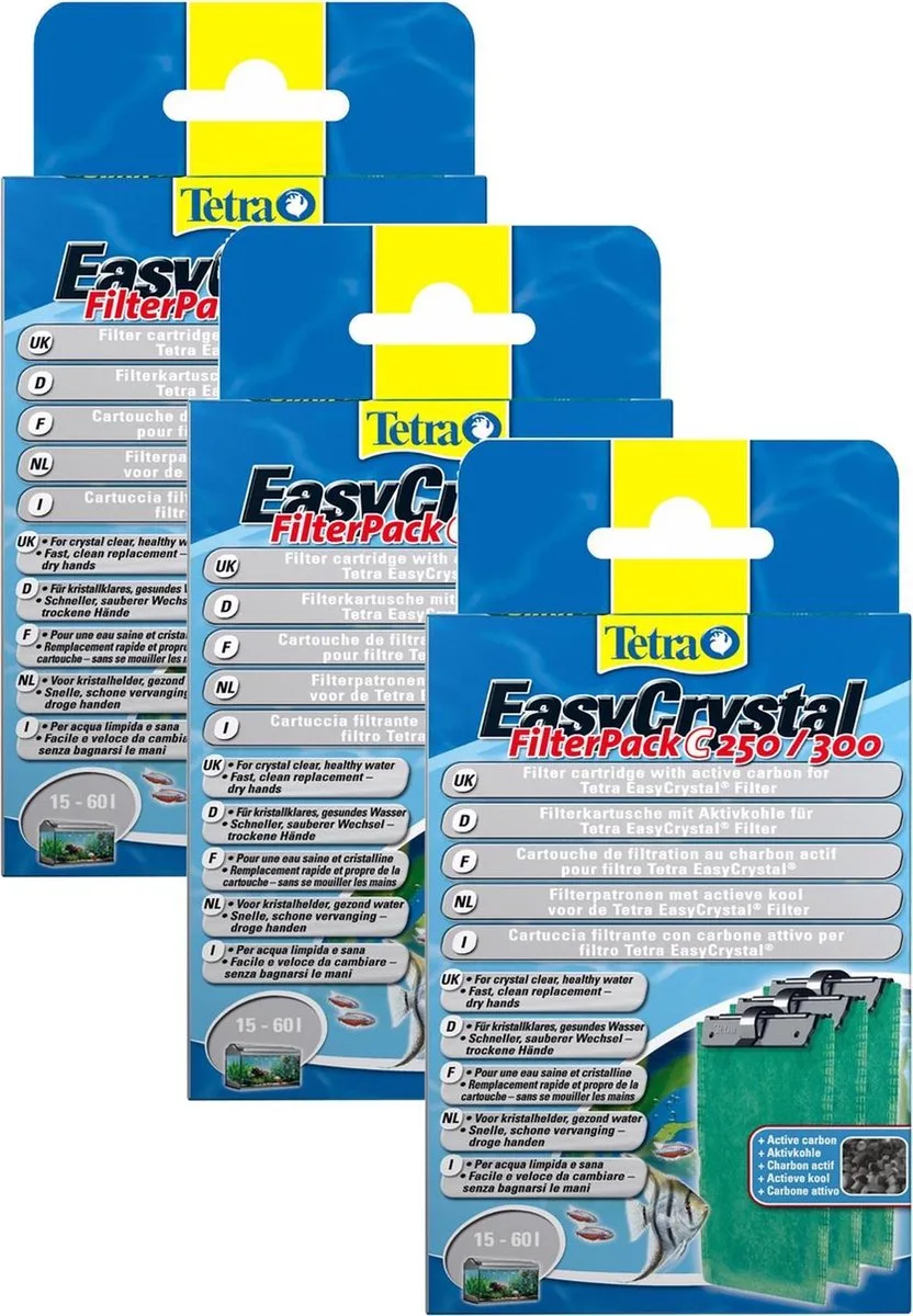 Tec Easycrystal Filterpack - Filtermateriaal - 3 x 250/300 l Activekool van Tetra – productfoto