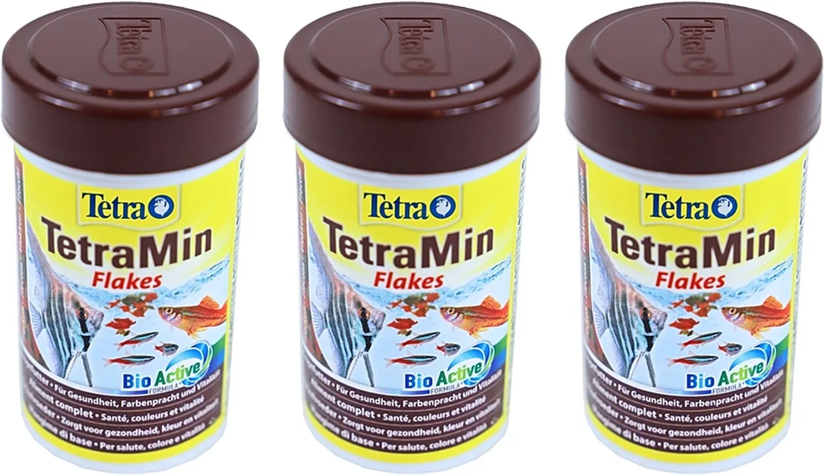 Tetramin Bio Active Vlokken 100ml - Hoofdvoeder voor Cichliden - 3 stuks - Multipack van Tetra – productfoto