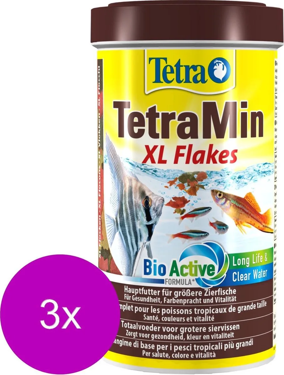 Tetramin Xl Bio Active Vlokken - Vissenvoer - 3 x 500 ml de Tetra – photo produit