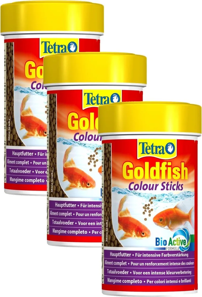 Visvoer Goldfish Colour Sticks - Vissenvoer - 3 x 100 ml de Tetra – photo produit