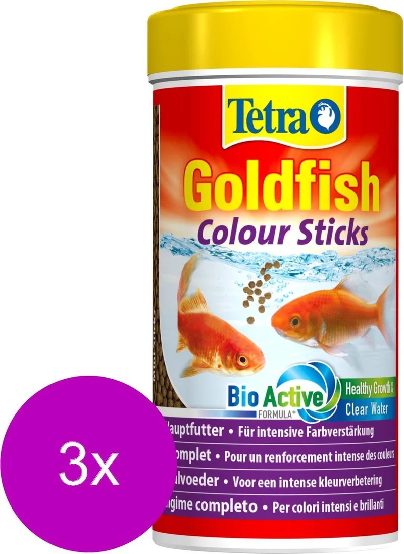 Visvoer Goldfish Colour Sticks - Vissenvoer - 3 x 250 ml by Tetra – product photo