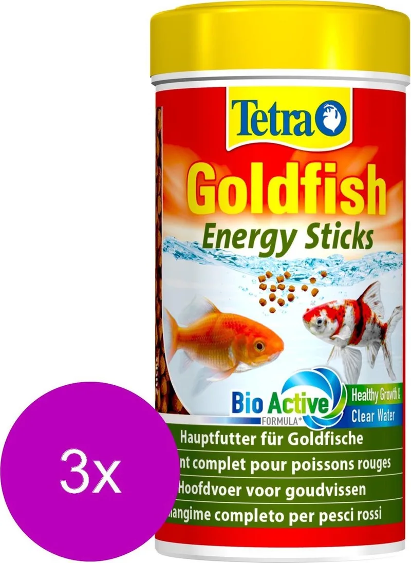 Visvoer Goldfish Energy Sticks - Vissenvoer - 3 x 250 ml von Tetra – Produktfoto
