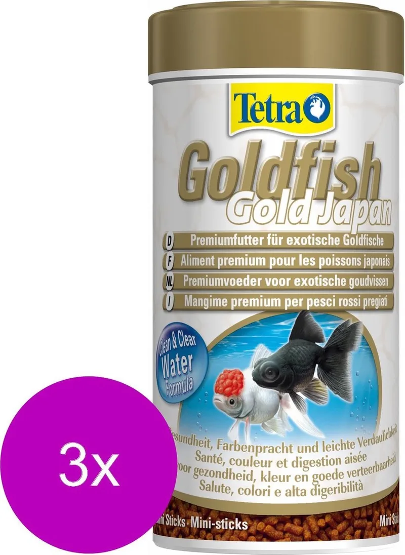 Visvoer Goldfish Gold Japan - Vissenvoer - 3 x 250 ml de Tetra – photo produit