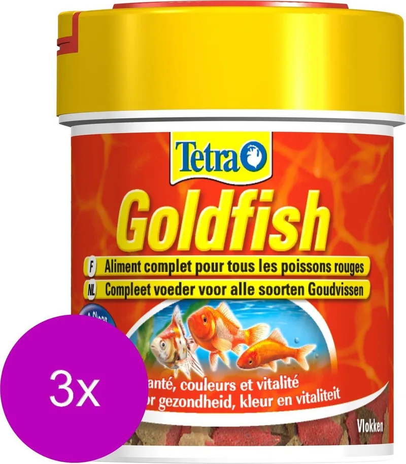 Visvoer Goldfish Vlokken - Vissenvoer - 3 x 66 ml fra Tetra – produktbillede