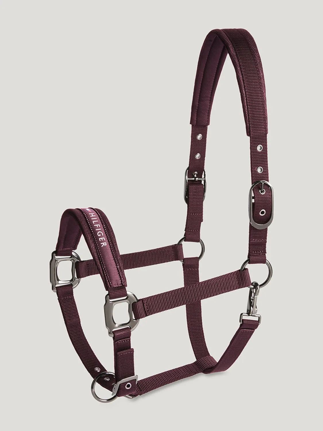 Halsterset Tommy Hilfiger Yale Shine van Tommy Hilfiger Equestrian in Donkerrood – productfoto