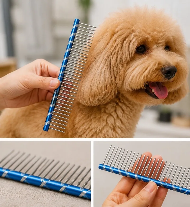 Hondenkam - Honden Kam - Fantasy - 16 cm - Grof en fijn von Tools-2-Groom in Blau – Produktfoto