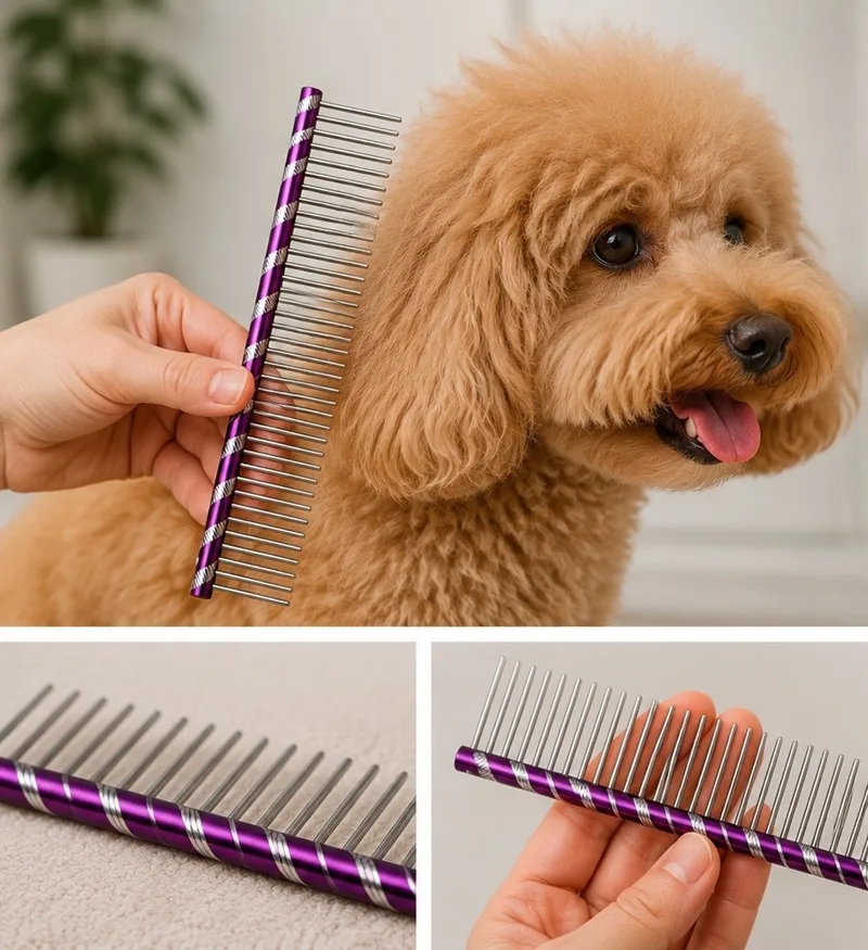 Hondenkam - Honden Kam - Fantasy - 16 cm - Grof en fijn by Tools-2-Groom in Purple – product photo