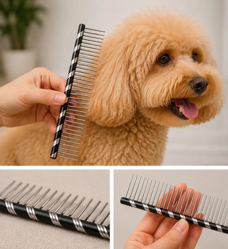 Hondenkam - Honden Kam - Fantasy - 16 cm - Grof en fijn von Tools-2-Groom in Schwarz – Produktfoto