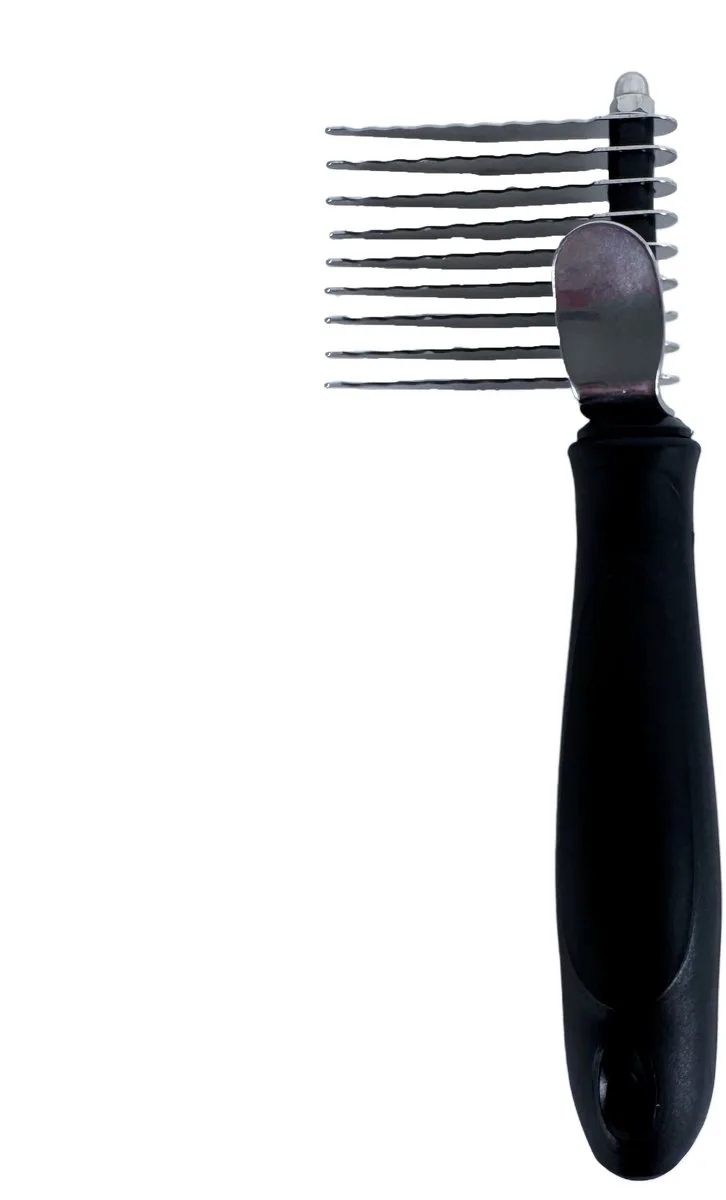 klittenkam - Dierenkam - Kam voor klitten - Voor hond en kat - kunststof greep 17,5 cm de Tools-2-Groom en Noir – photo produit