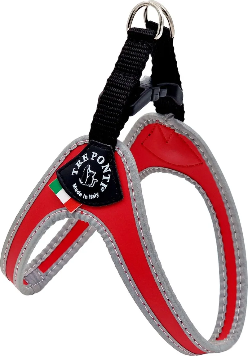 Fibbia Basic Tuig Rood&Reflectie - Hondenharnas - 37-50 Cm Tot 6 Kg by Tre Ponti in Red – product photo