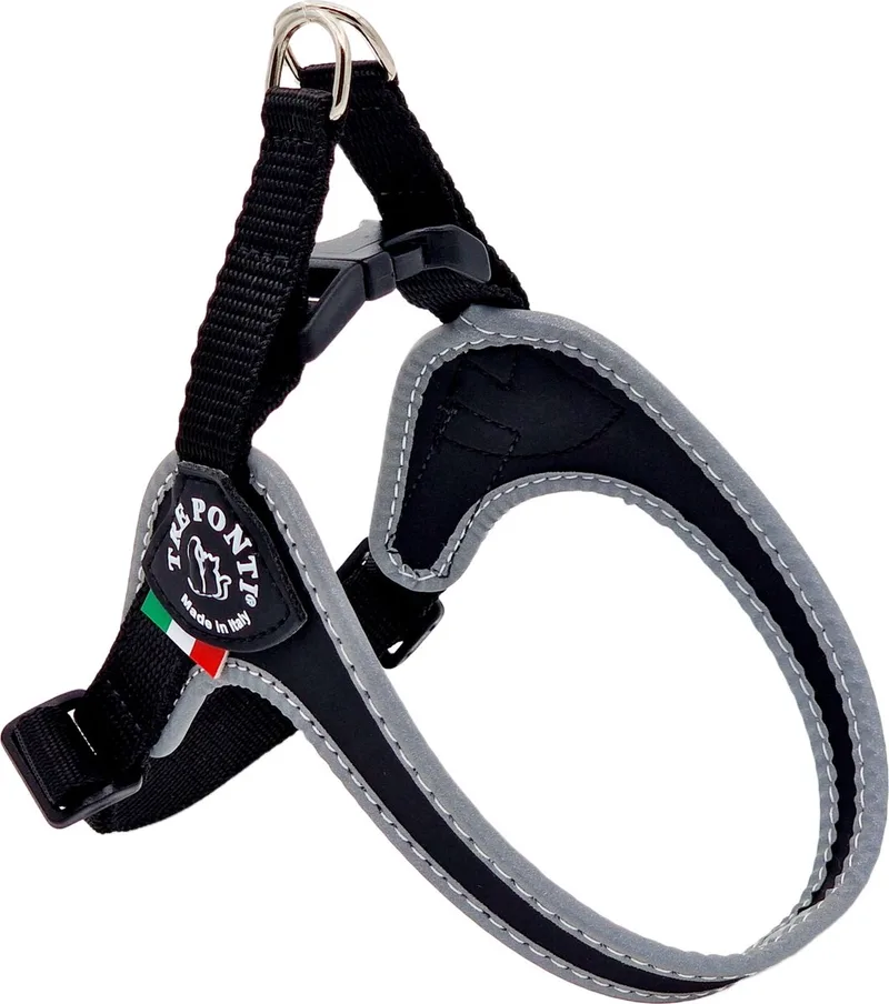 Fibbia Basic Tuig Zwart&Reflectie - Hondenharnas - 35-49 Cm Tot 5 Kg von Tre Ponti in Schwarz – Produktfoto