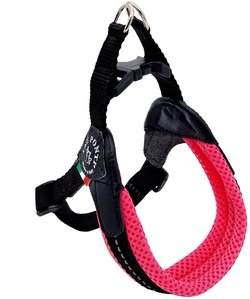 Fibbia Verstelbaar Hondentuig Mesh Rood&Reflectie - Hondenharnas - 44-59 Cm Tot 7 Kg de Tre Ponti en Rouge – photo produit