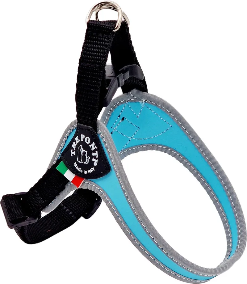 Fibbia Verstelbaar Tuig Blauw&Reflectie - Hondenharnas - 37 - 50 cm de Tre Ponti en Bleu – photo produit