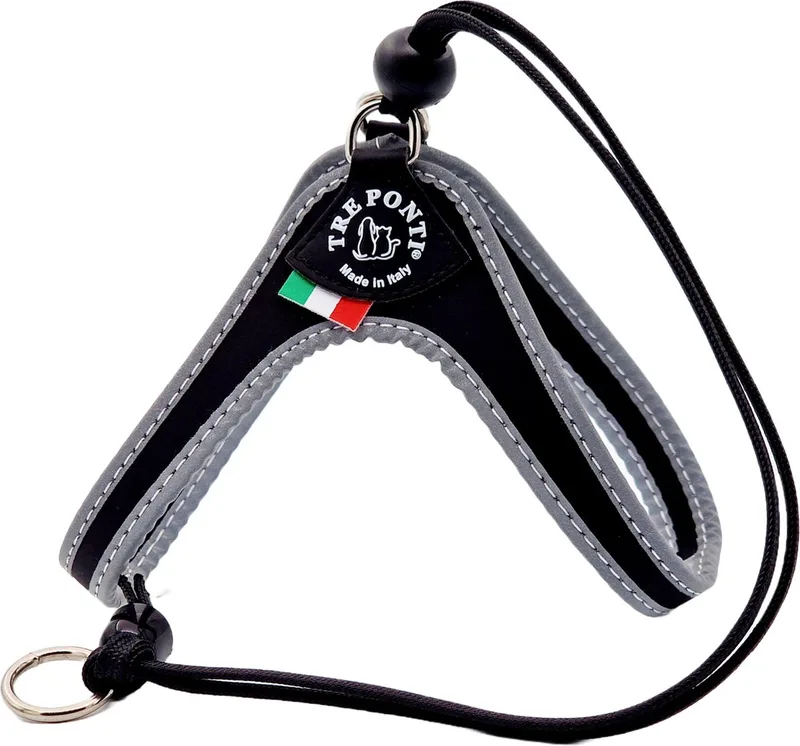 Liberta Tuig - Hondenharnas - Zwart&Reflectie 27-37 Cm Tot 4 Kg von Tre Ponti in Schwarz – Produktfoto