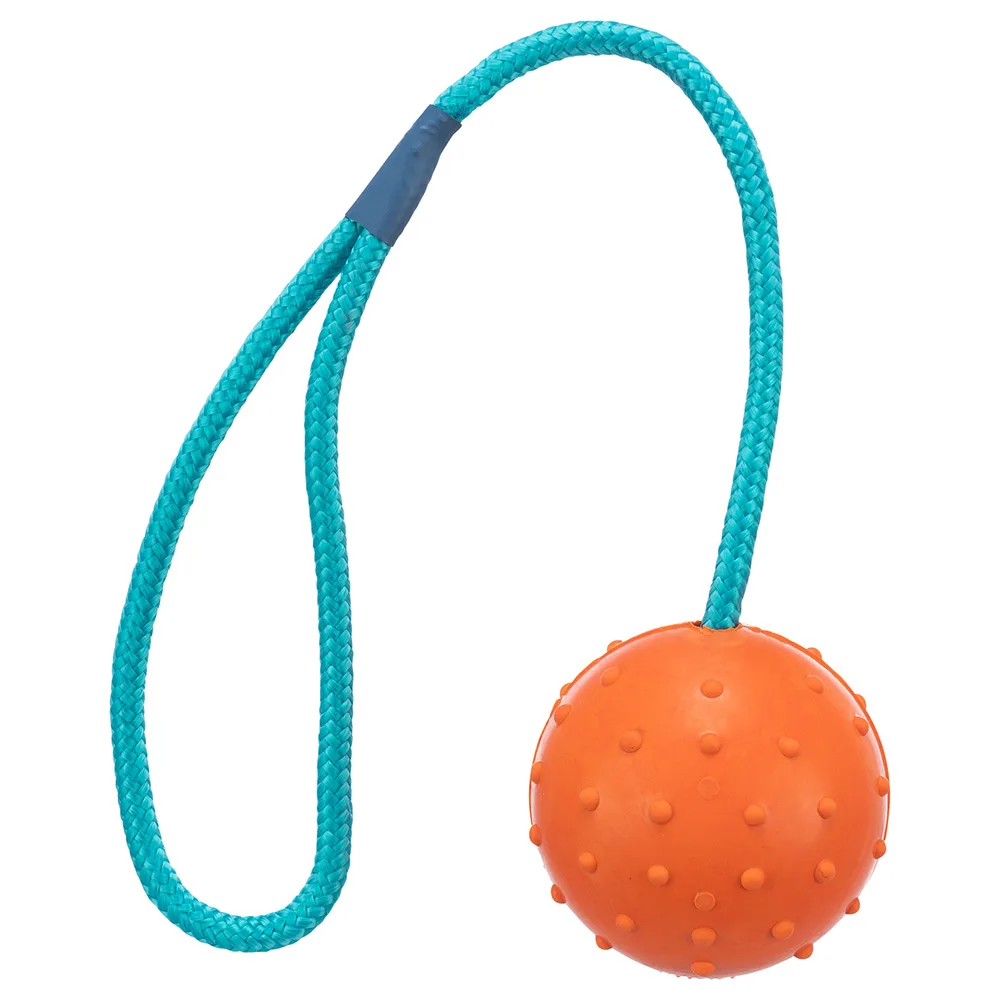 1 stuk Trixie Rubberbal met Touw Hondenspeelgoed by Trixie – product photo