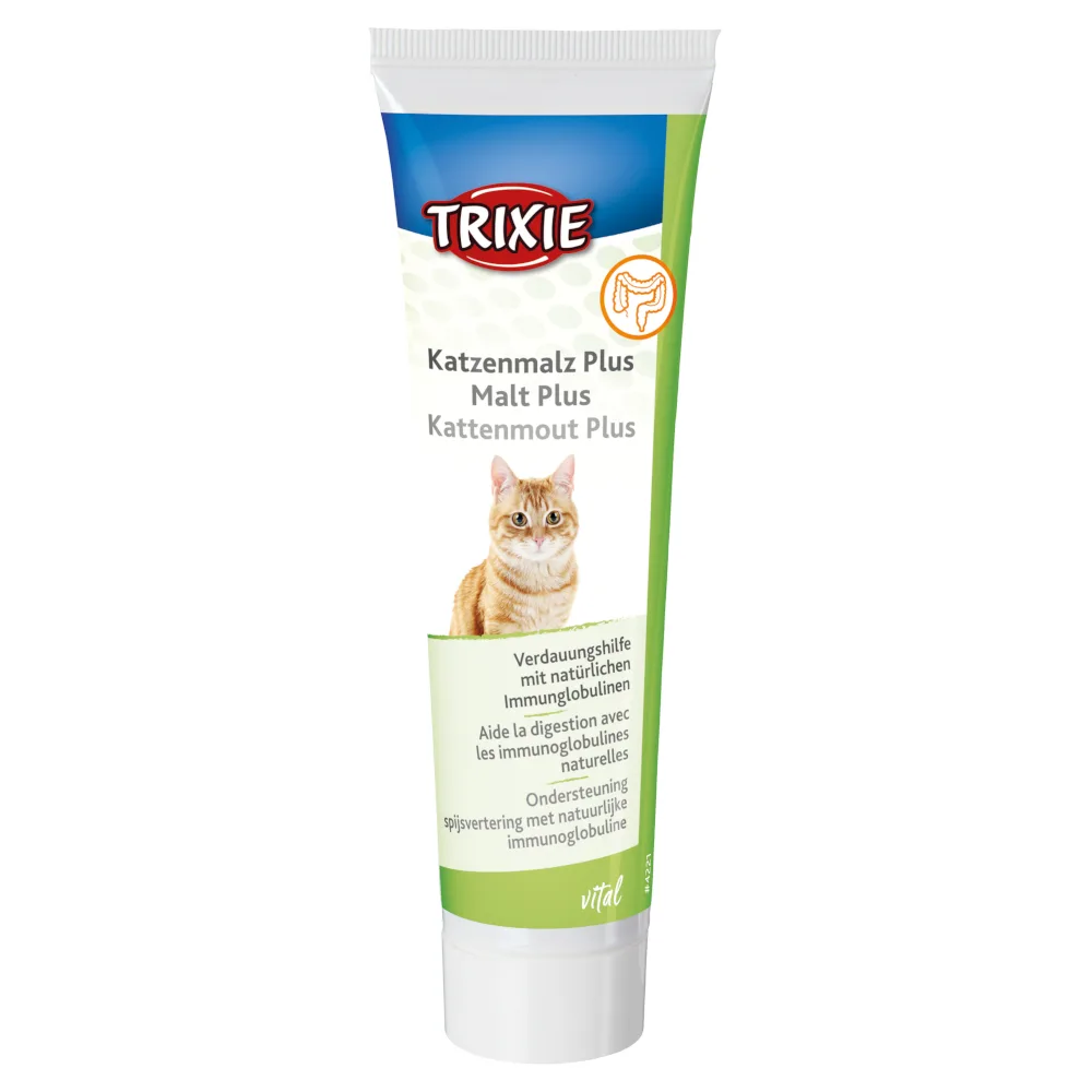 100g Trixie Cat Malt Plus Spijsverteringsbevorderaar met Natuurlijke Immunoglobulinen Kattensnacks de Trixie – photo produit