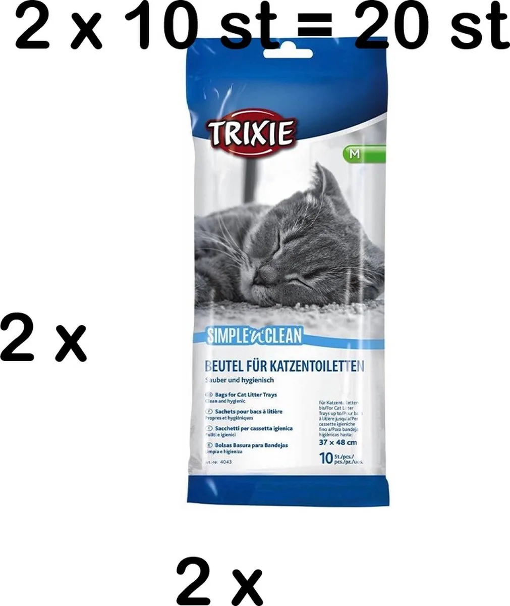 ** 2 X ** Trixie - kattenbakzakken medium - 10 st - 37 x 48 cm - schoon en hygienisch - 2 x 10 st = 20 st van Trixie – productfoto