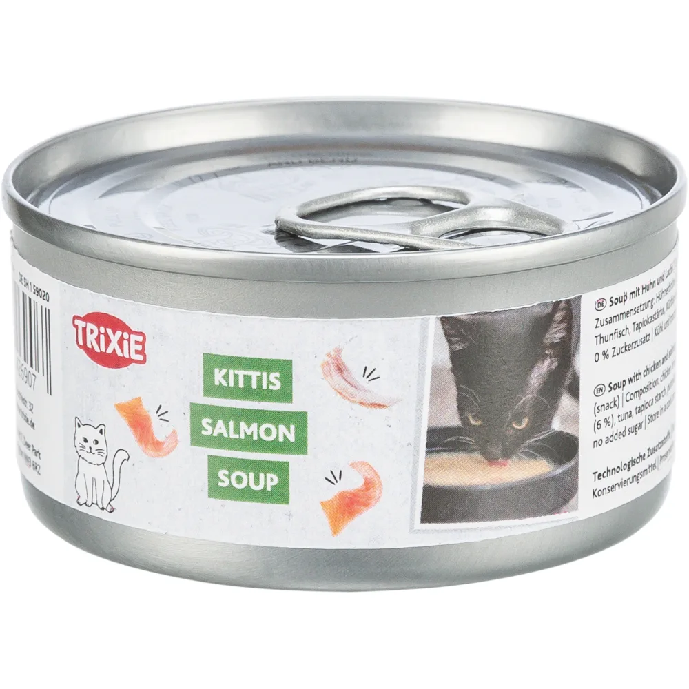 4x 80g Trixie Kittis Soup kip & zalm kattensnacks van Trixie – productfoto