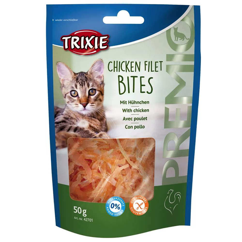 50g Premio Chicken Filet Bites Trixie Kattensnacks van Trixie – productfoto