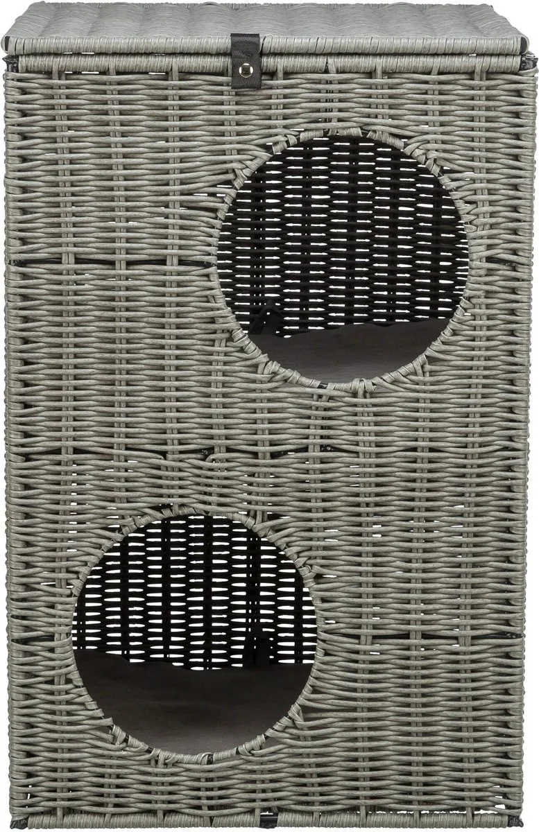 AMALIA - KATTENMAND - HOEKIG - POLYRATTAN - 37X35X57CM by Trixie in Grey – product photo