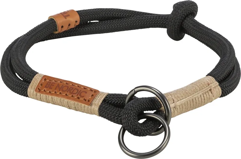 Be Nordic - Halsband Hond Half-Slip - Zwart/Zand - Maat XS/S - 30x0.6cm von Trixie in Schwarz – Produktfoto