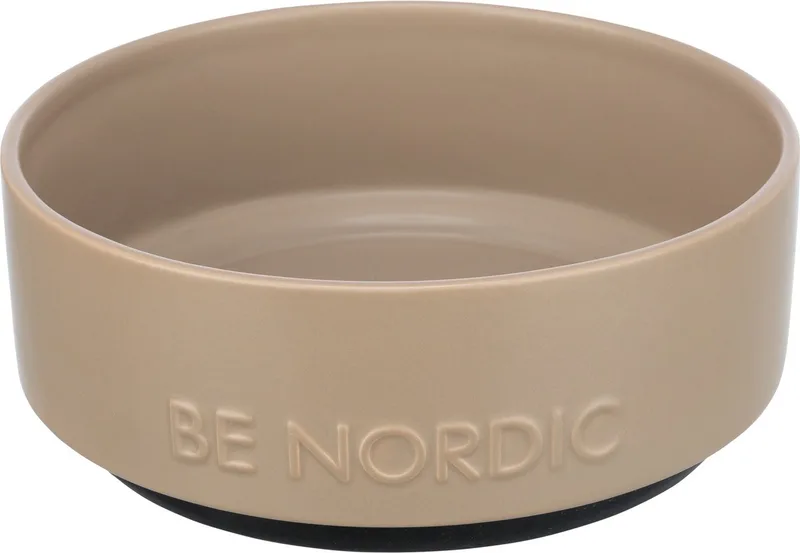 Be Nordic - Voerbak - Hond - Keramiek/Rubber - 18 cm - 1.2 L fra Trixie i Taupe – produktbillede