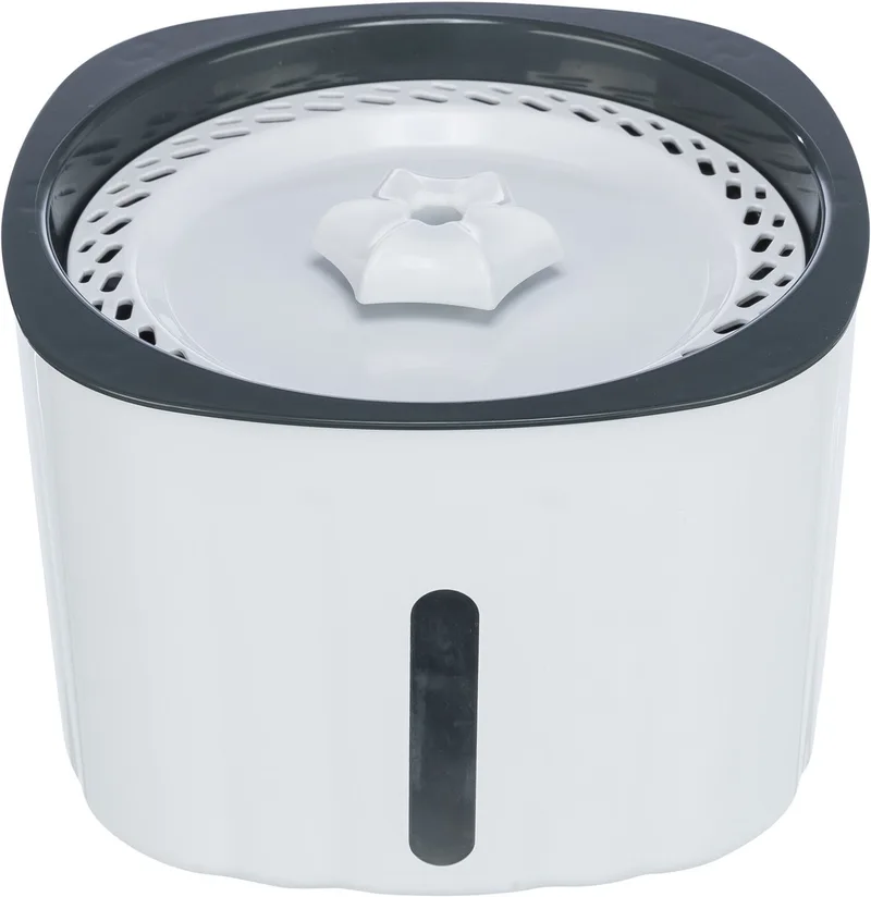 Flower - Drinkfontein - 2 liter - Stromend water - Geïntegreerd filter by Trixie in White, Grey – product photo