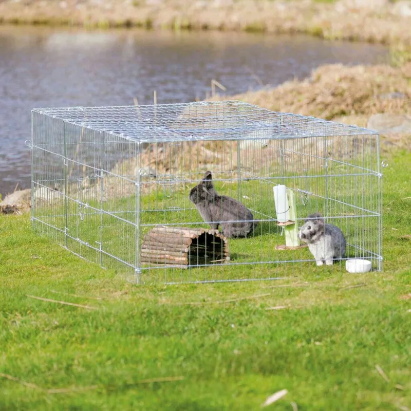 Freilaufgehege mit Abdeckung anthrazit/ grau 2,16 m, 1,16 m, 65 cm från Trixie i Regular – produktbild