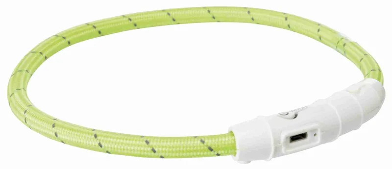 Halsband Hond - Flash Lichthalsband - USB - TPU/Nylon - Groen - 65X0.7 cm by Trixie in Blue – product photo