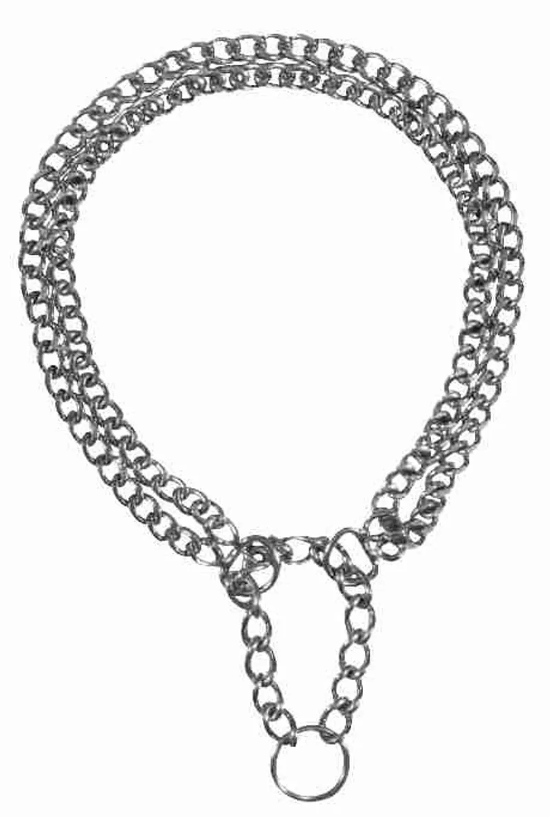 HALSBAND HOND HALF-SLIP KETTING MET 2 RIJEN by Trixie in Silver – product photo