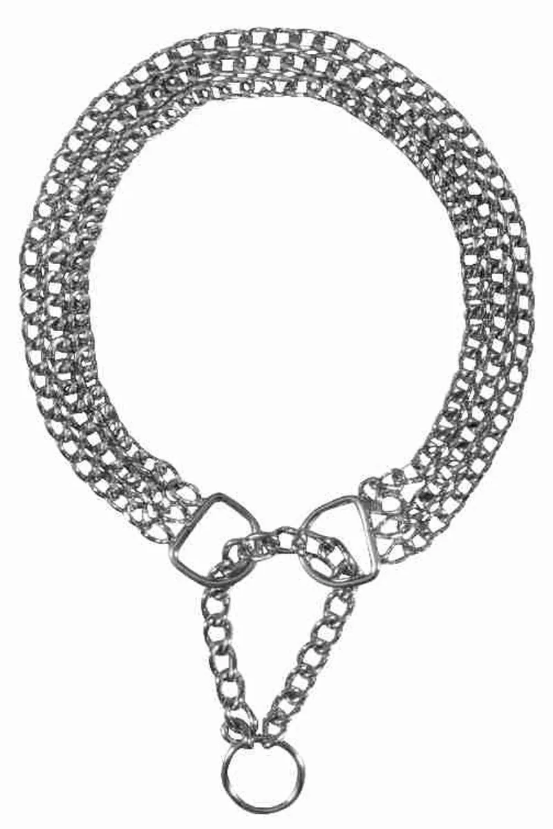 Halsband Hond Half-Slip Ketting Met 3 Rijen by Trixie in Silver – product photo
