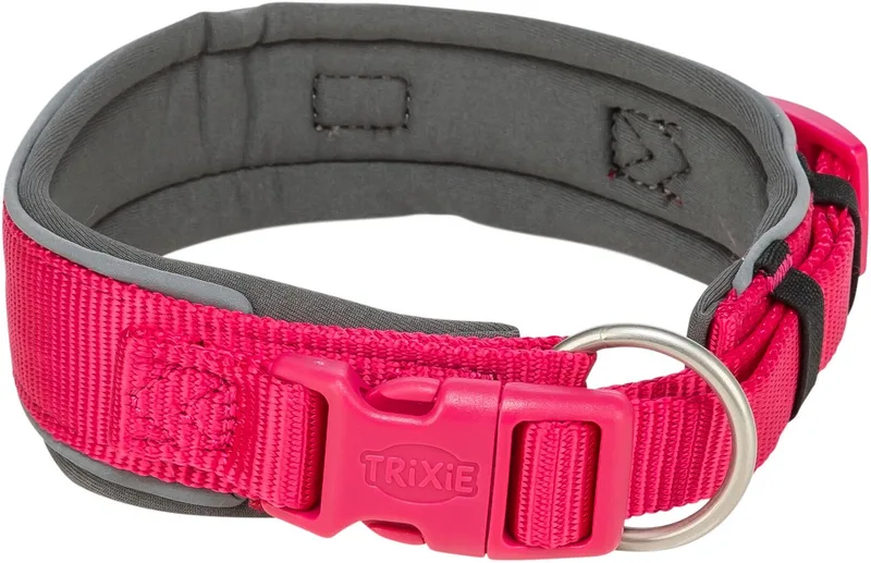 Halsband Hond Trixie - Extra Breed 27-35cm - Reflecterende Polyester Half-Slip de Trixie en Fuchsia – photo produit