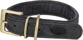 Halsband Hond Trixie - Nubuckleer M 36-43x3 cm - Comfortabel en Gevoerd by Trixie in Black – product photo 1 of 3