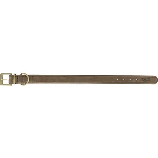 Halsband Hond Trixie - Nubuckleer S-M 31-37x3 cm - Dubbel Gevoerd met D-ring de Trixie en Marron – photo produit 3 sur 3