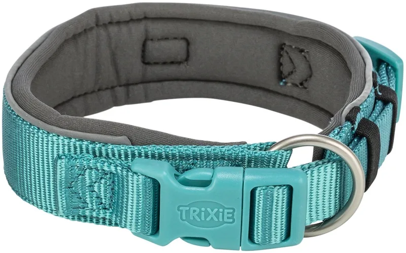 Halsband Hond Trixie - Premium Extra Breed Aqua/Grafiet Grijs - 40-48x4 cm, Verstelbaar, Reflecterend by Trixie in Aqua – product photo