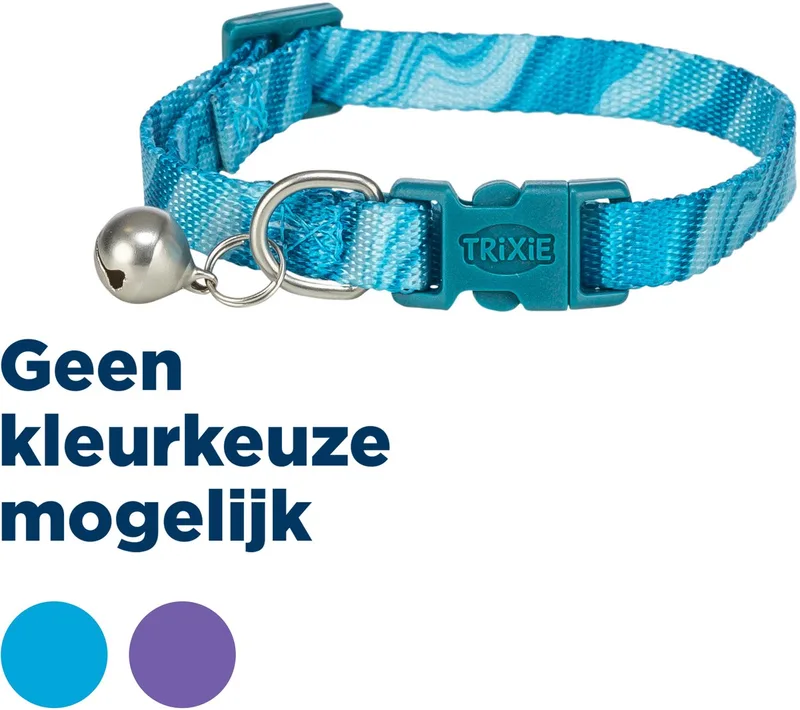 Halsband Kat Trixie - Vrolijk Golfjesmotief - Snap & Easy Veiligheidssluiting, Kleur de Trixie en Assorti – photo produit 1 sur 3