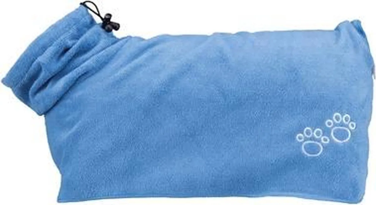 Hondenbadjas - Dierenkleding - XL - 75 cm de Trixie en Bleu – photo produit