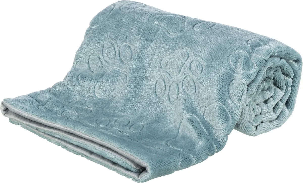 Hondendeken Barry - Softpluche - Blauw/Grijs - 100X75 cm de Trixie en Bleu – photo produit