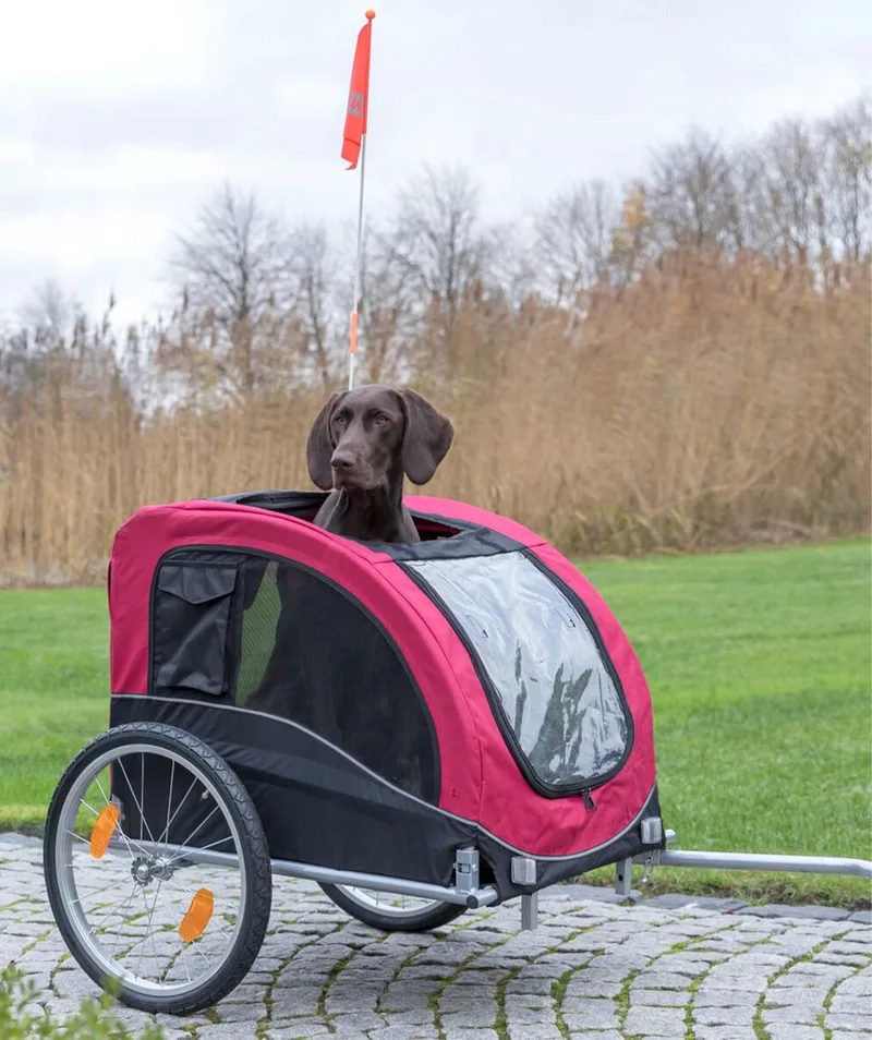 Hondenfietskar - Zwart Rood - L - <30 kg - 72x86x80/145 cm de Trixie en Zwart Rood L – photo produit