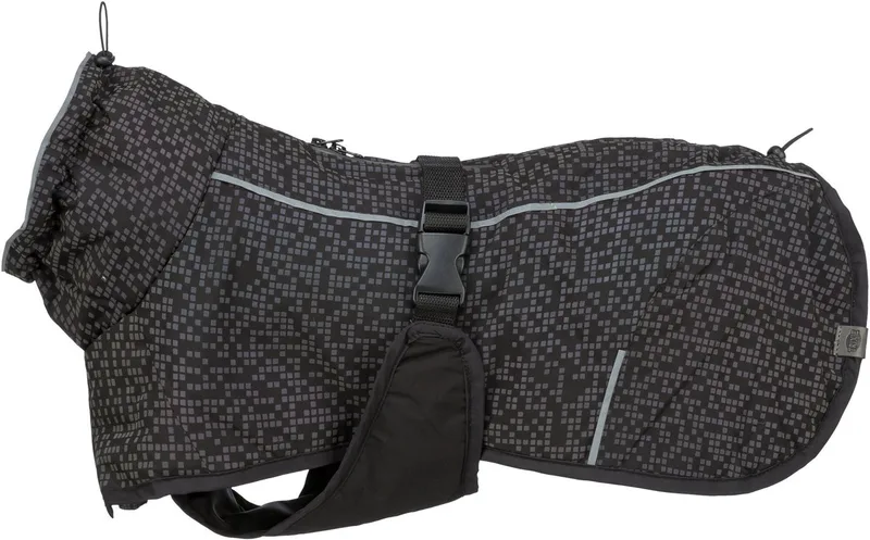 Hondenjas Trixie - Reflecterend Zwart/Grijs - Winddicht, 36 cm, Tuig Compatibel von Trixie in Schwarz – Produktfoto