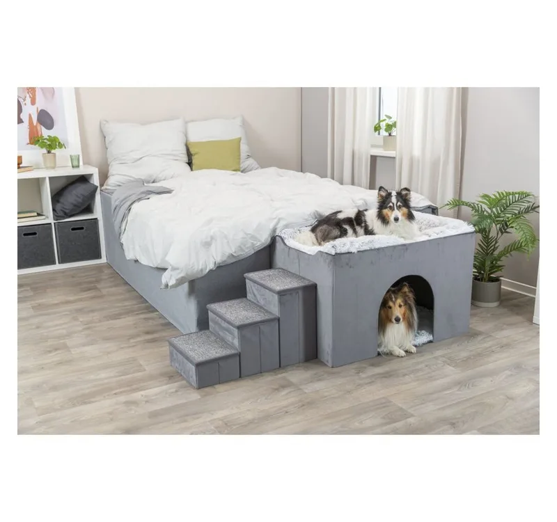 Hondenmand - Huis Harvey Met Trap - Grijs/Wit - 154X60X60 cm de Trixie en Gris – photo produit 2 sur 5