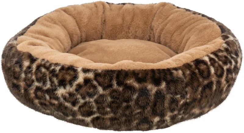Hondenmand Leo - Soft Rond Pluche - Bruin/Panterprint - 50 cm by Trixie in Brown – product photo 1 of 2