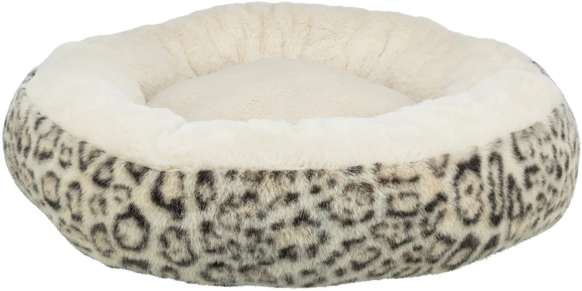 Hondenmand Leo - Soft Rond Pluche - Crème/Panterprint - 50 cm de Trixie en Crème – photo produit