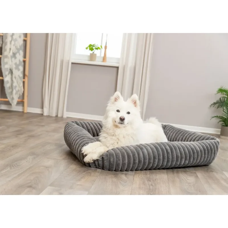 Hondenmand Lonni - Ribfluweel - Hoekig - 100X70 cm von Trixie in Grau – Produktfoto 6 von 6