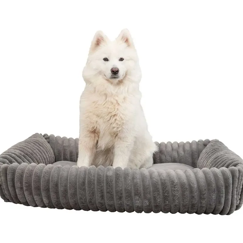 Hondenmand Lonni - Ribfluweel - Hoekig - 80X60 cm von Trixie in Grau – Produktfoto 2 von 6