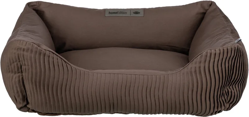 Hondenmand Trixie - Donkerbruin Corduroy-Look - 80x60 cm, Afneembare Hoes, Slipvaste Onderkant de Trixie – photo produit