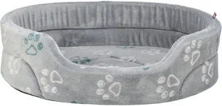 Hondenmand Trixie - Ovaal Pluche - 45x35 cm met Wendbaar Kussen en Slipvaste Onderzijde by Trixie in Light grey – product photo 1 of 3