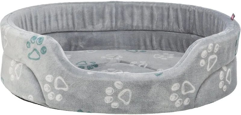 Hondenmand Trixie - Ovaal Pluche - 45x35 cm met Wendbaar Kussen en Slipvaste Onderzijde by Trixie in Light grey – product photo 1 of 3