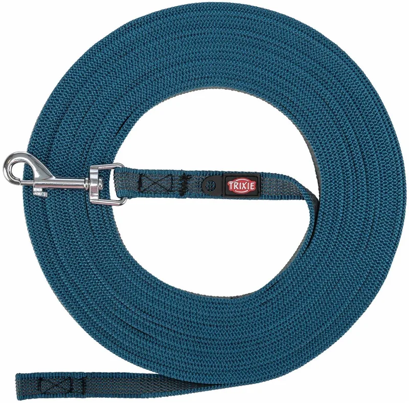Hondenriem - Sleeplijn - Met Rubber - Anti Slip - S/M - 5mtr by Trixie in Petrol Blauw – product photo